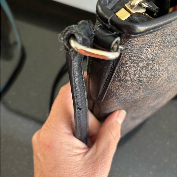 Coach Signature Brown and Black Crossbody Bag!